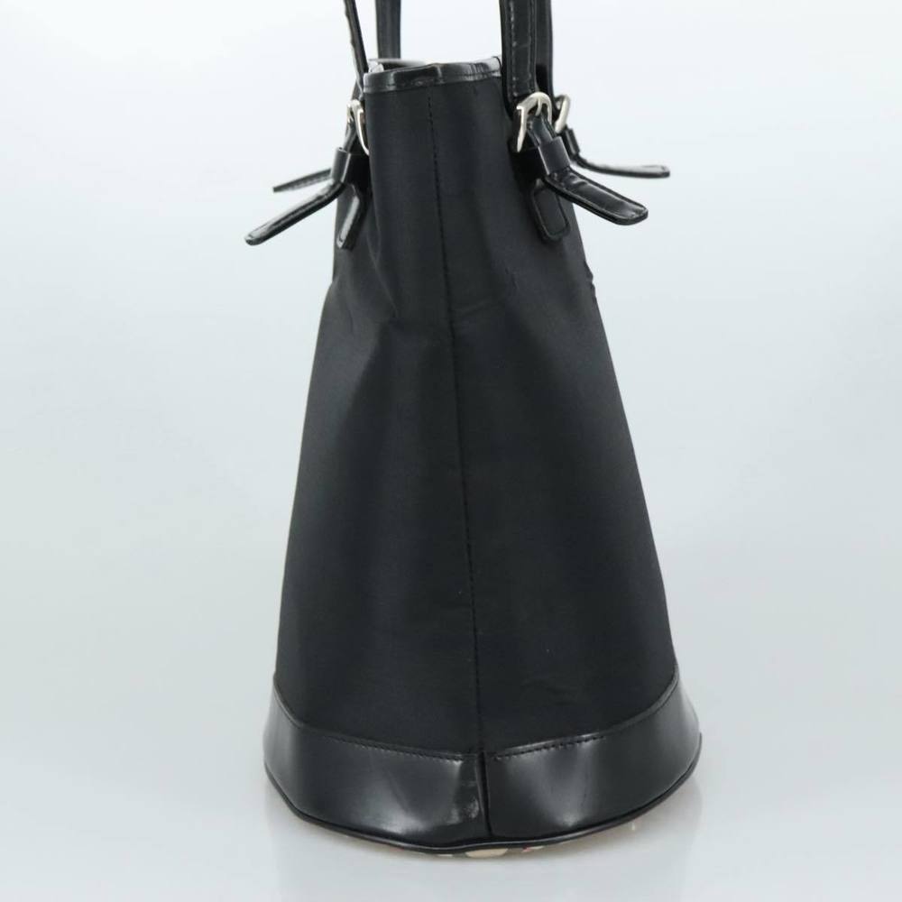 Burberrys Blue Label Tote Bag Nylon Black Auth bs21183 - Picture 4 of 16